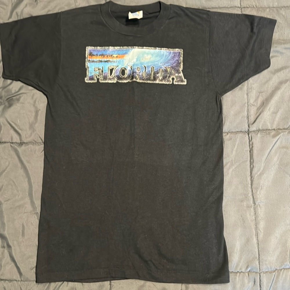 Vintage Cal Cru Florida Navy Blue S/S Shirt Size Medium